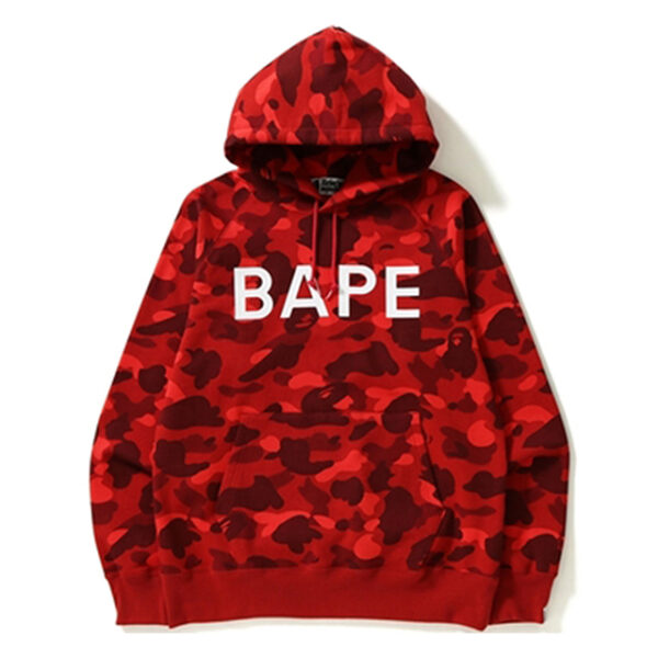 BAPE Camo Pullover Red Hoodie